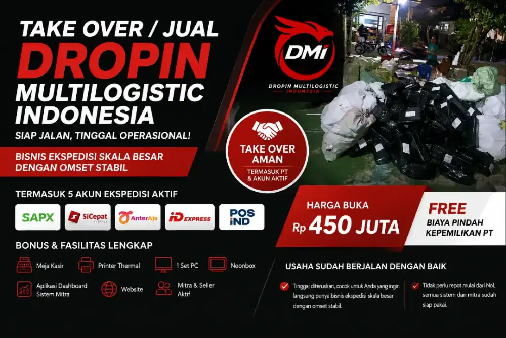 Takeover usaha agen logistik sicepat anteraja lion parcel Pos ind dll