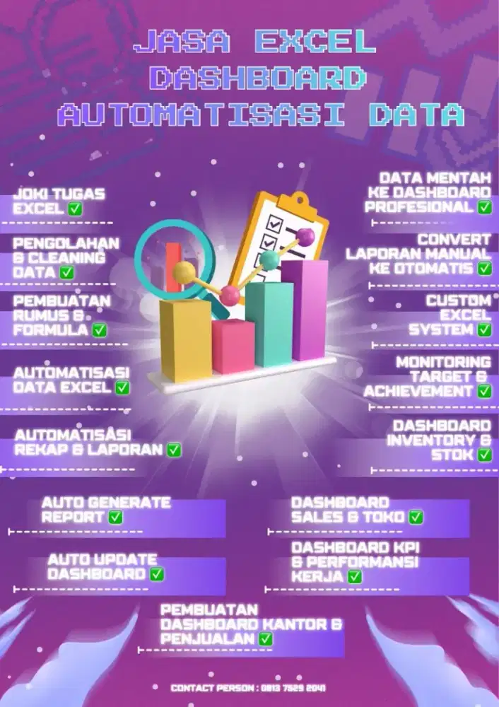 Jasa Automatisasi, Excel, Dasboard, Website, dll