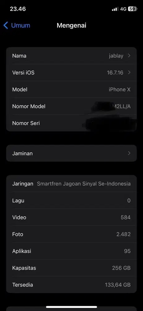 iPhone x 256 whitelist all operator