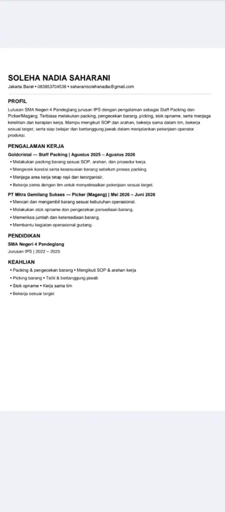 Mencari pekerjaan packing