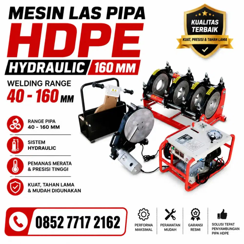 Mesin Las Pipa HDPE Hydraulic 160 MM