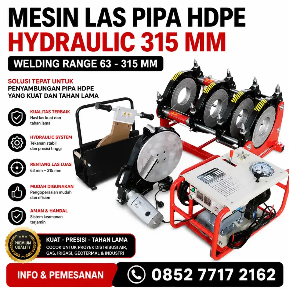 Mesin Las Pipa HDPE Hydraulic 315 MM