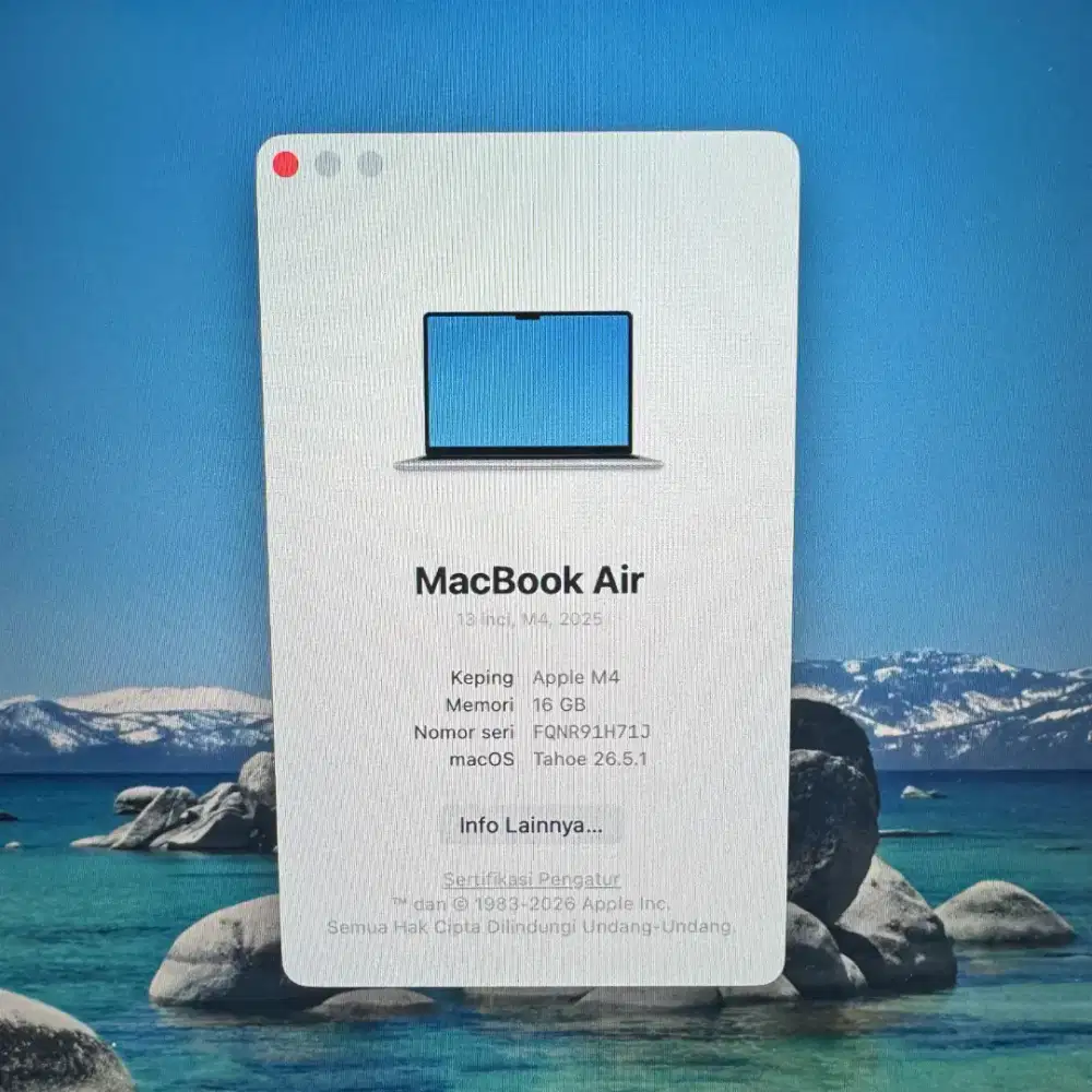 Macbook Air M4 13 Inch Ram 16 Ssd 256 full set Sky Blue Ibox Bh 100%
