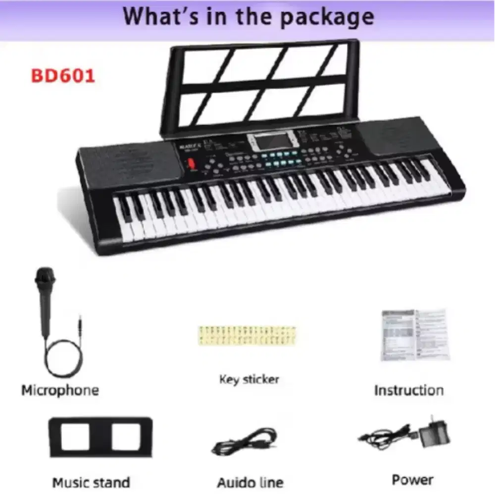 KAWES BD061 KEY ELECTRIC KEYBOARD PIANO DENGAN MICROPHONE