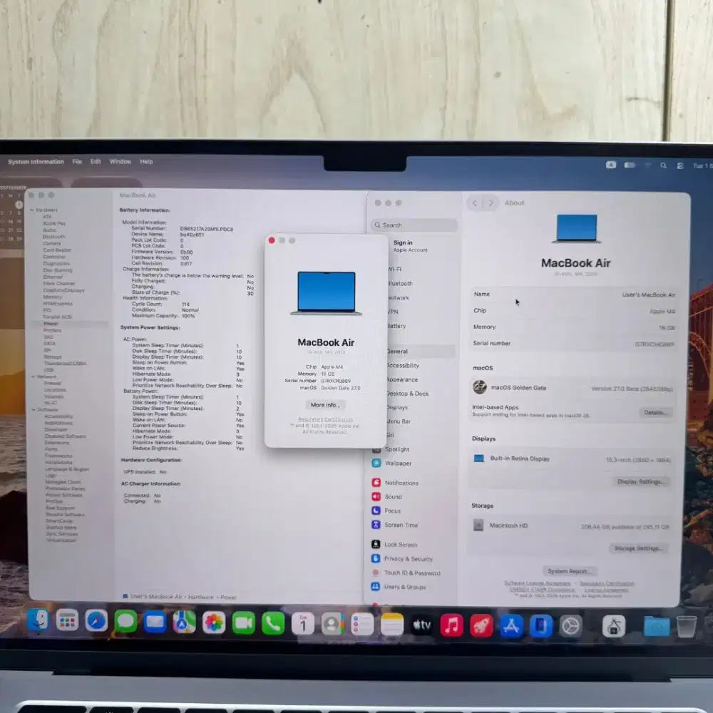 Macbook Air M4 15 Inch Ram 16 Ssd 256 Blue Bh 100% grnsi maret 2027