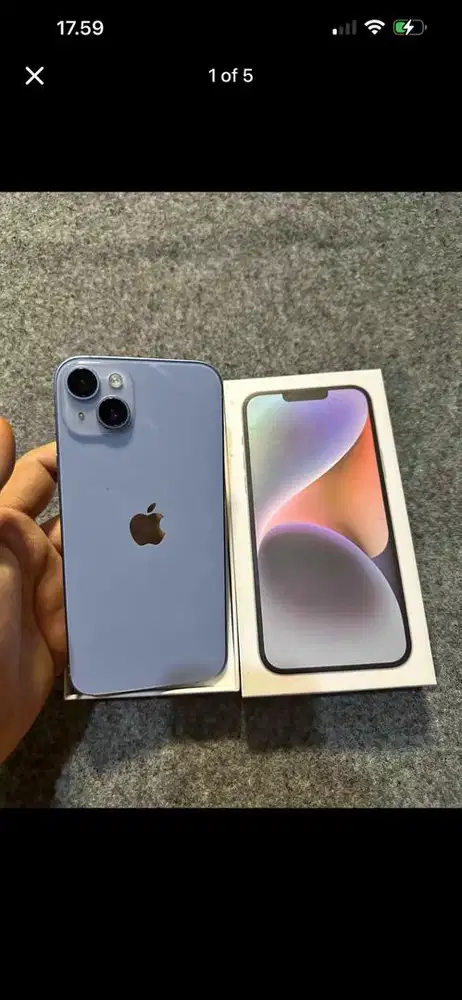 iPhone 14 Plus 128GB Fullset HP + Charger Original