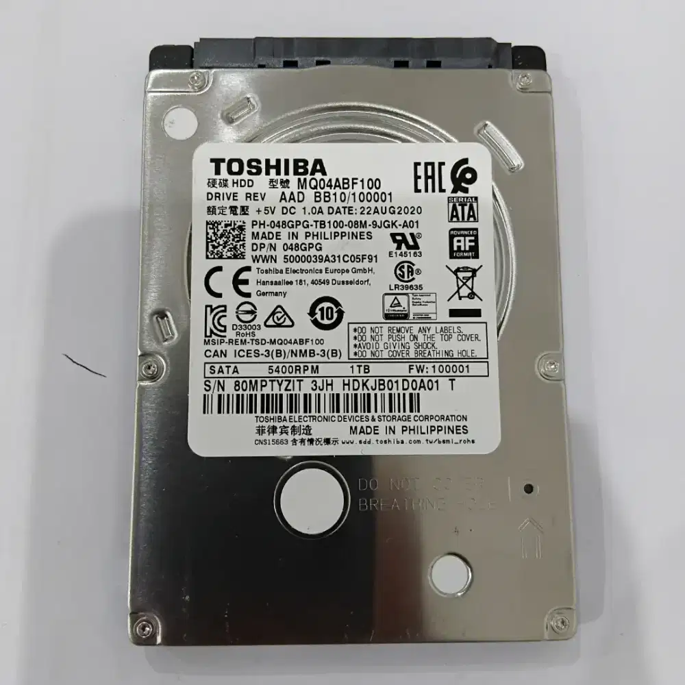 HDD 1TB 2.5 Inch Slim Toshiba
