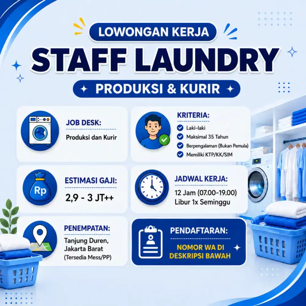 STAFF LAUNDRY PRODUKSI DAN KURIR