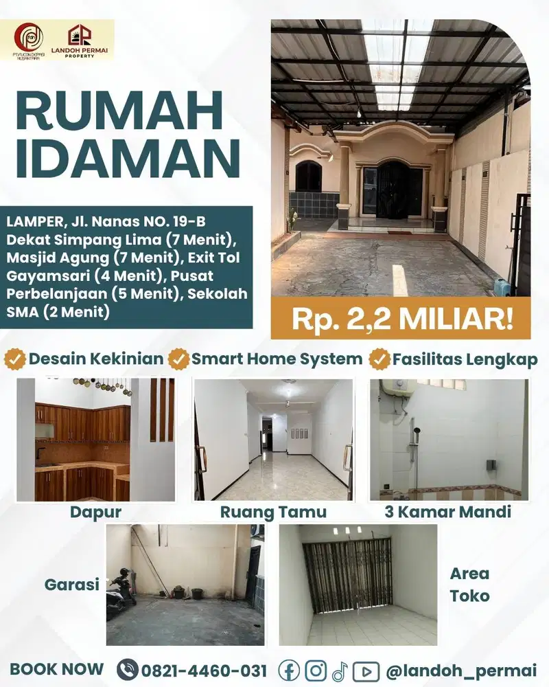 DIJUAL RUMAH SHM: BANGUNAN LUAS & SIAP HUNI DI SEMARANG TENGAH