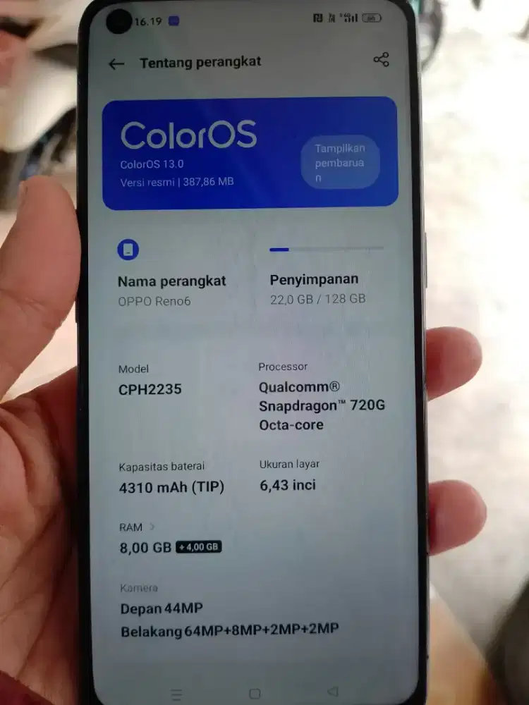 Oppo reno 6 masi mulus 8/128 ambil kerumah