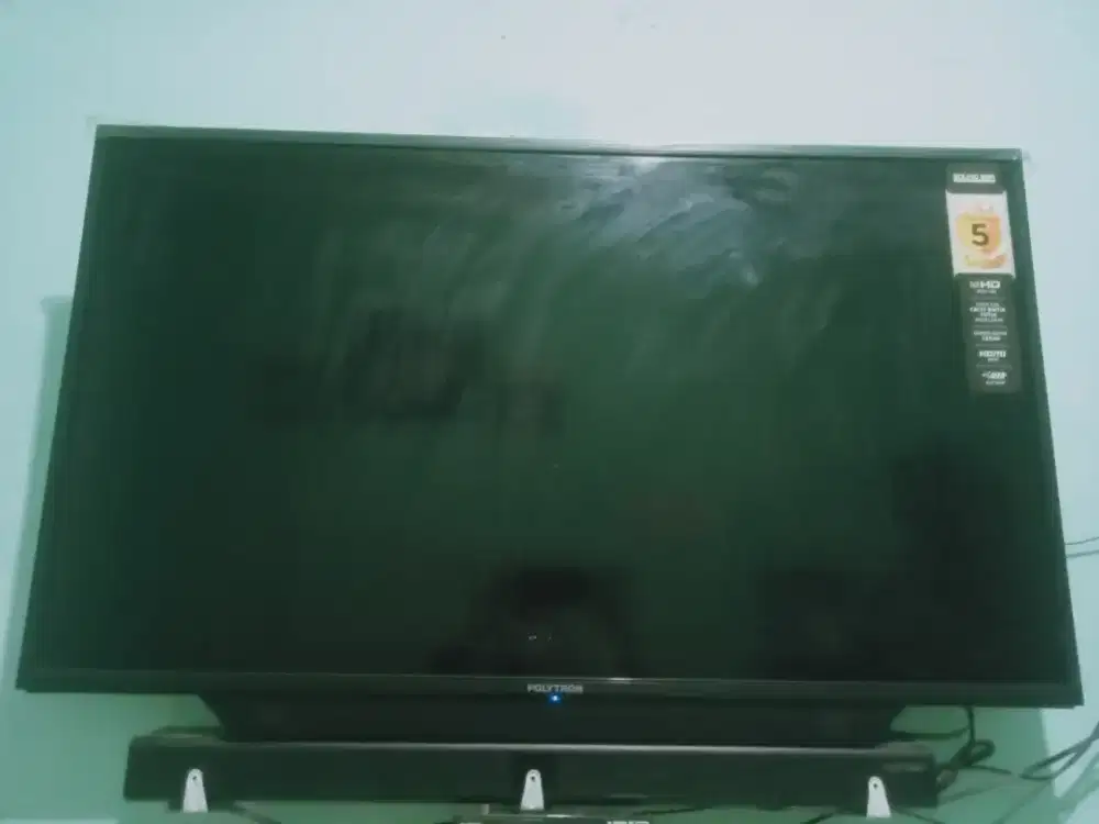 jual tv Polytron 43inc mulus, kumplit dus saja yg dibuang