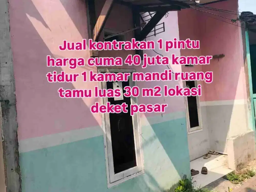jual kontrakan 1 pintu deket pasar deket stasiun