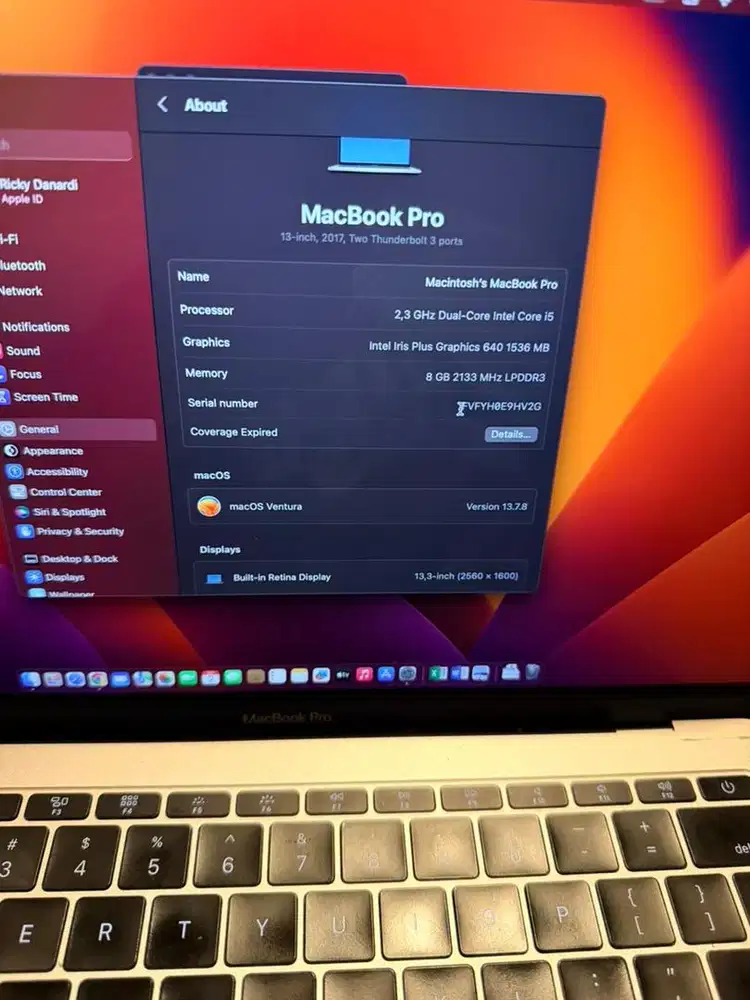 jual macbook pro 2017 core i5