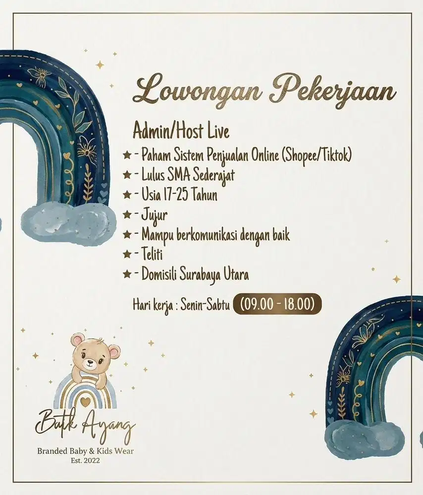 Dicari cepat , host live & admin serabutan