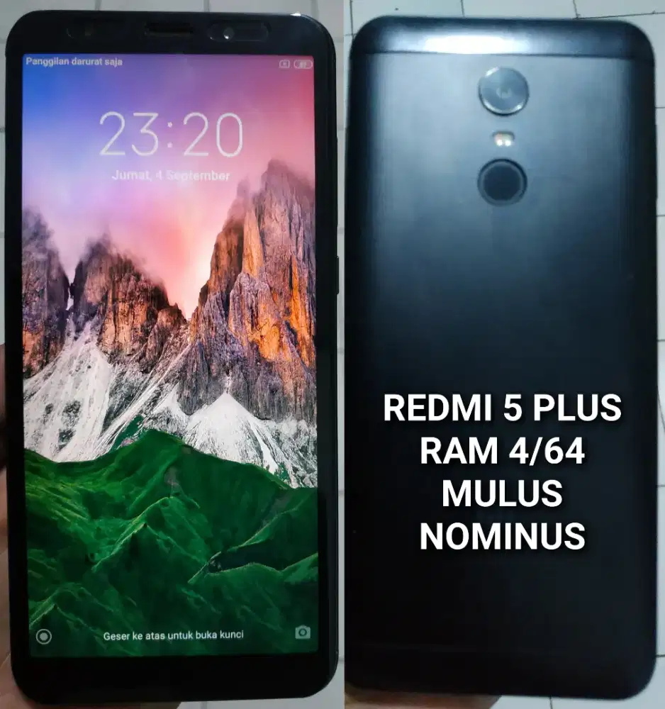 Redmi 5 Plus Ram 4/64 Mulus nominus sdh pasang TG cod bintara kranji