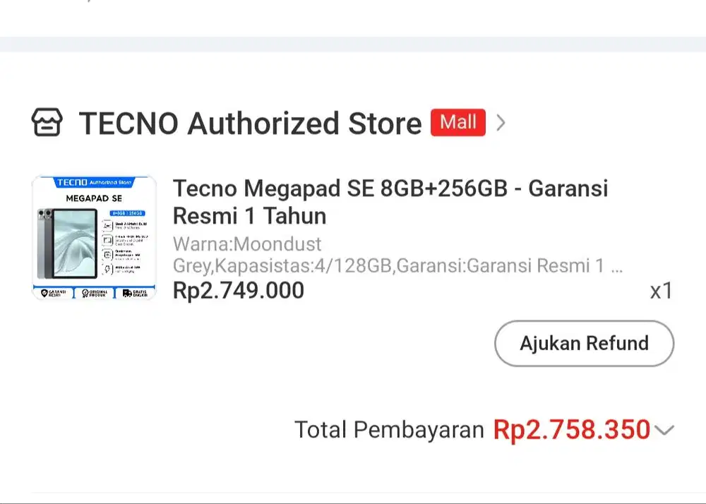 Jual cepat tablet techno