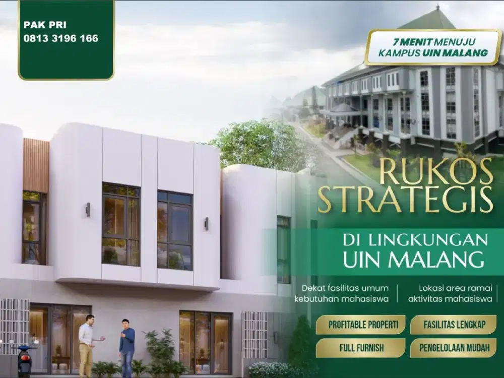 Rukost Strategis Dekat UIN Malang - Full Furnish & Pasti Cuan