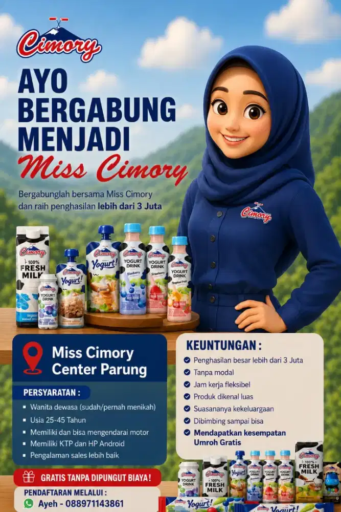 Lowongan kerja Miss Cimory center parung