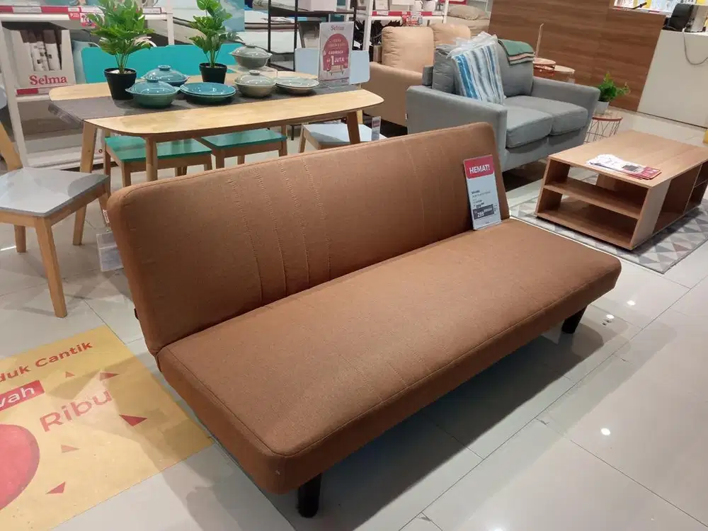 Sofa Bed 180 cm Brown