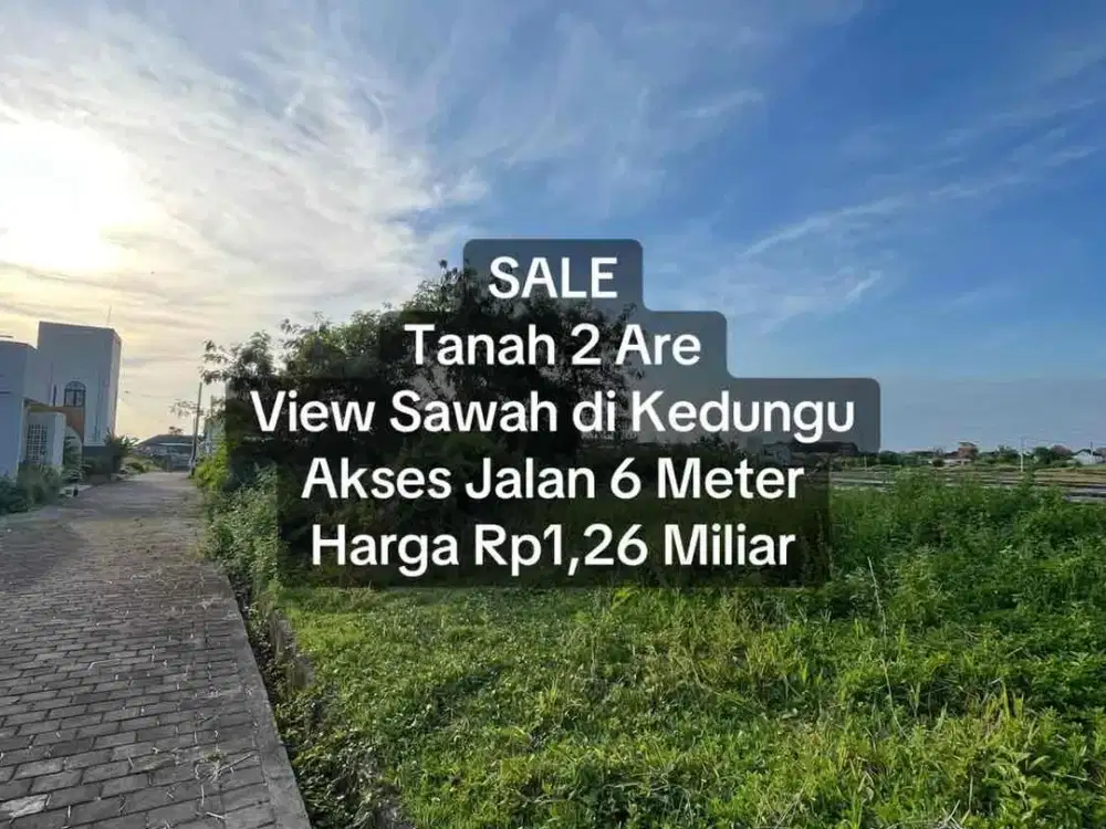 SALE Tanah 2 Are Dekat Pantai Kedungu View Sawah