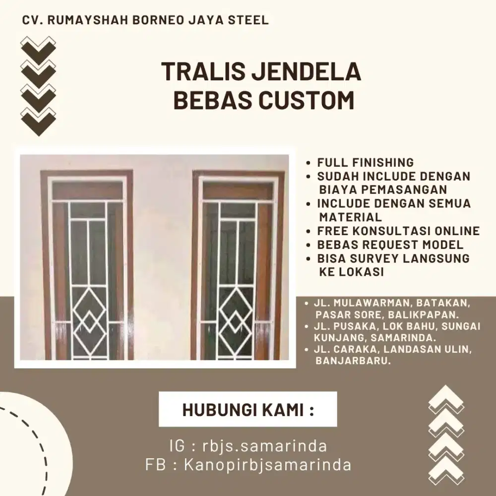 Tralis Jendela Bebas Custom
