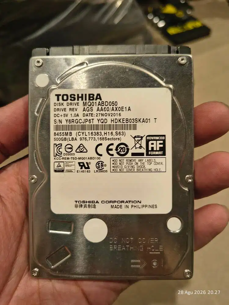 HDD SATA 2.5 Toshiba 500GB Sentinel 100%