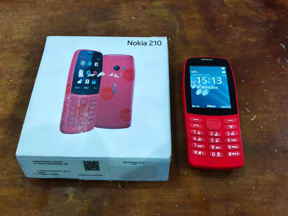 Feature Phone Nokia 210 Dual Sim Warna Merah Fullset Second Original