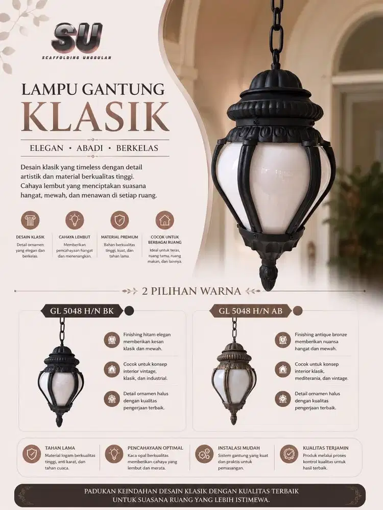 LAMPU GANTUNG KLASIK