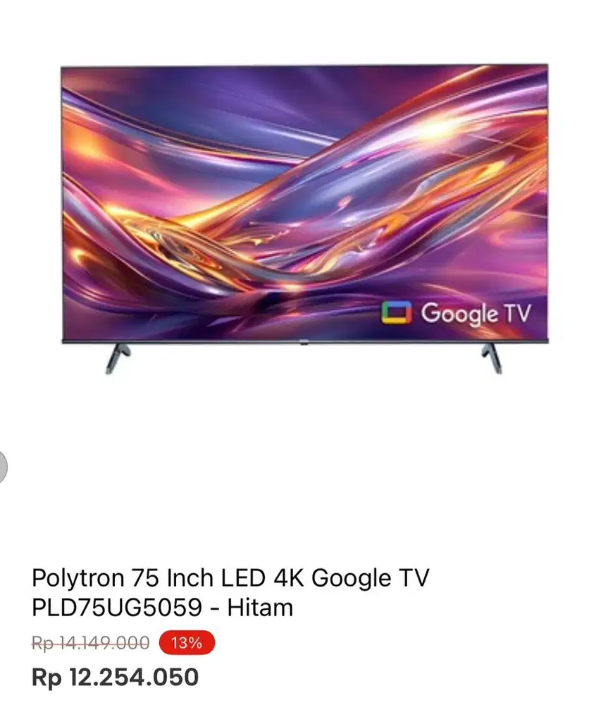 POLYTRON GOOGLE TV 4K 75inci