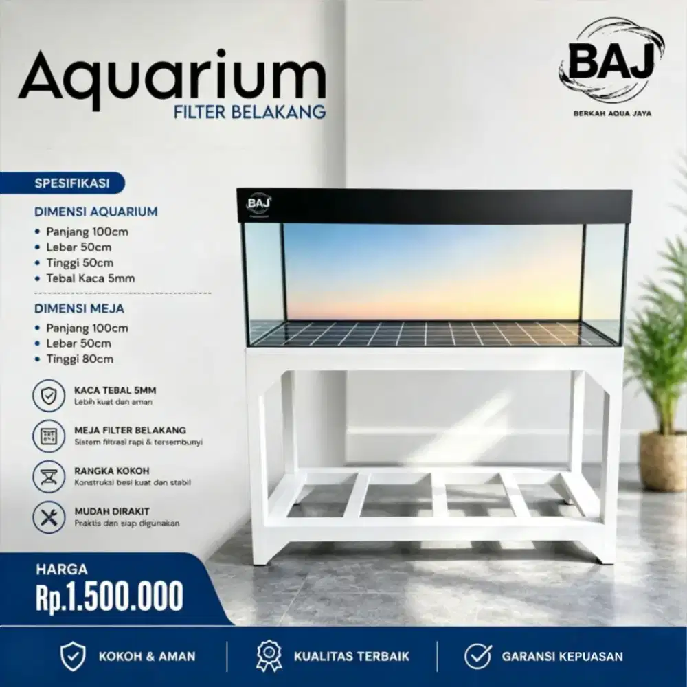 PAKET AQUARIUM DAN MEJA 100/50/50