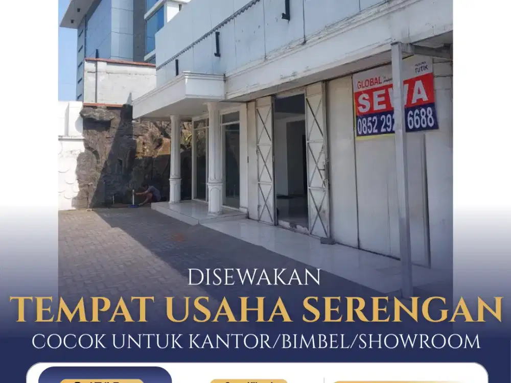 Disewakan Tempat Usaha/Showroom di Serengan Cocok Untuk Retail/Bimbel/Klinik