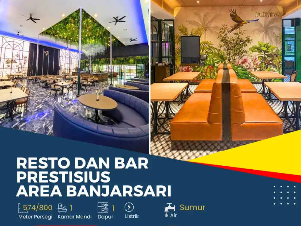 Dijual/Disewakan Restoran & Bar di Lokasi Prestisius