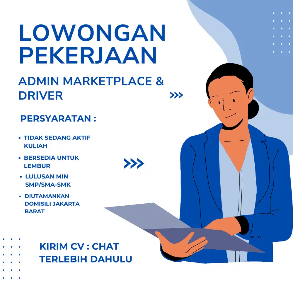Lowongan kerja posisi driver, admin