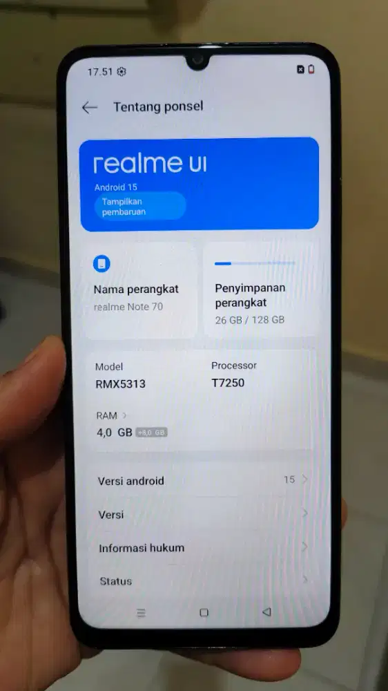 Realme Note 70 , ram 4+8/128