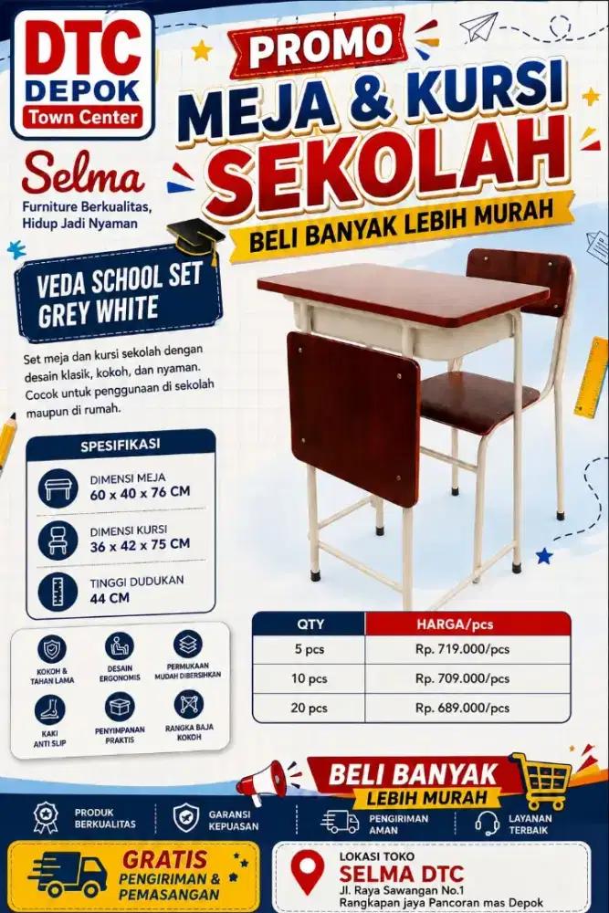 Set Meja Kursi Sekolah Beli Banyak Lebih Murah