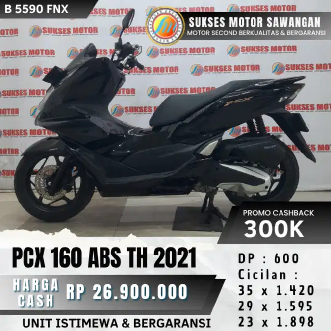 DP 600 RIBU HONDA NEW PCX 160 ABS TH 2021 UNIT MULUS BERGARANSI MESIN