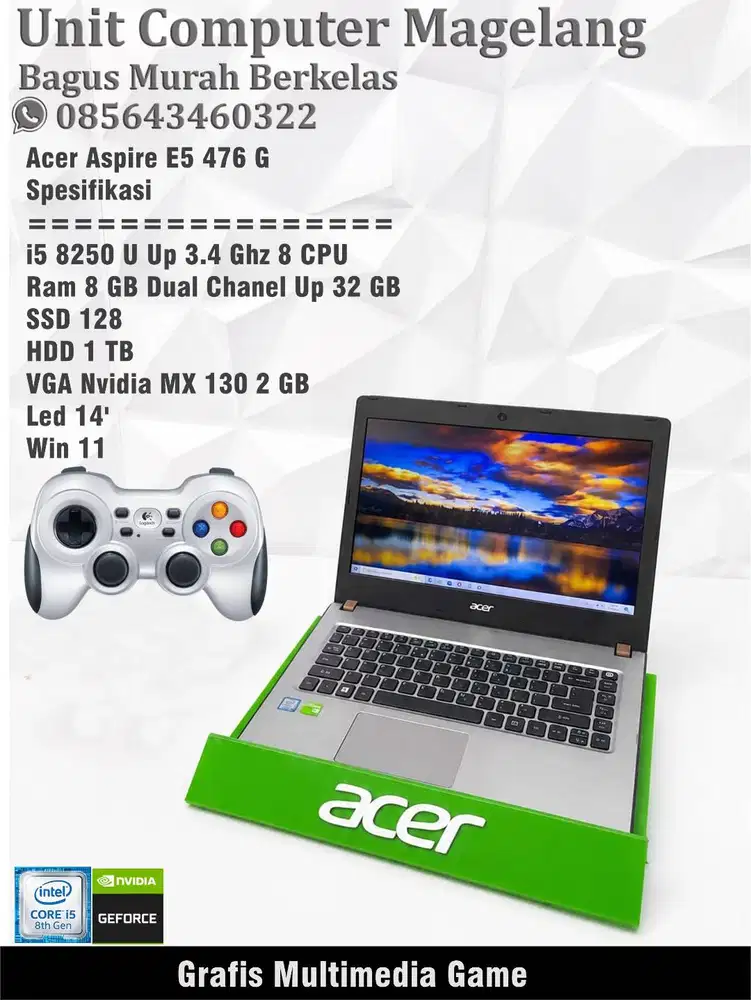 Acer Aspire E5 II i5 8250 U II 8 Up 32 Gb Dual Chanel II Nvidia MX 130