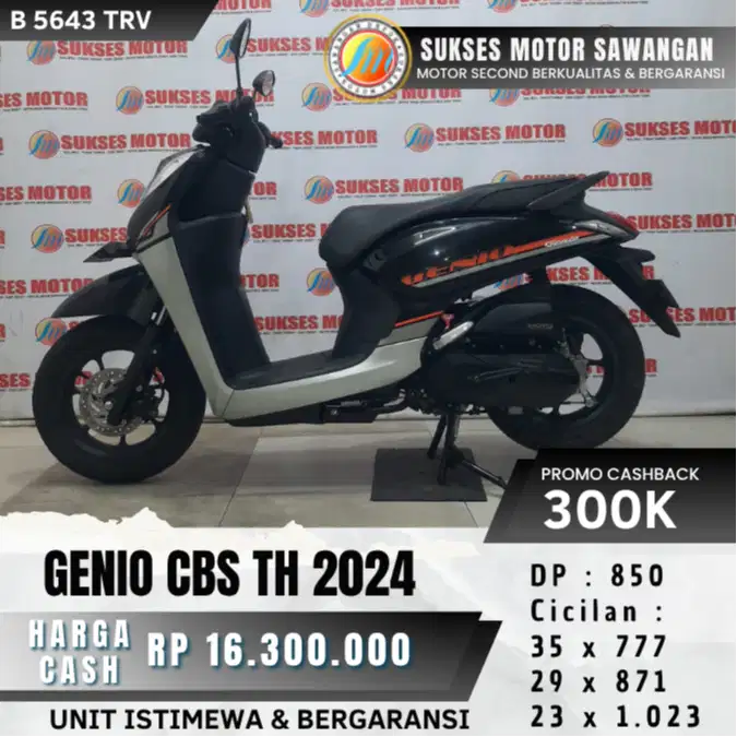 BISA CASH KREDIT HONDA GENIO CBS TH 2024 UNIT MULUS ISTIMEWA GARANSI