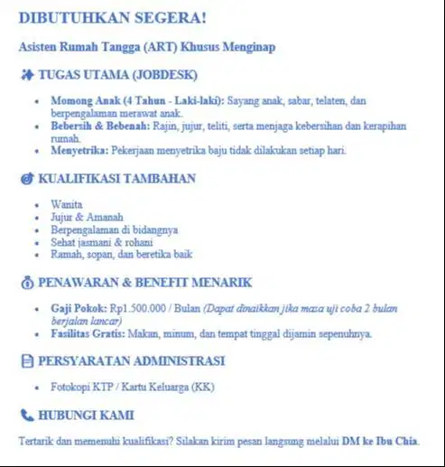 DIBUTUHKAN SEGERA ART