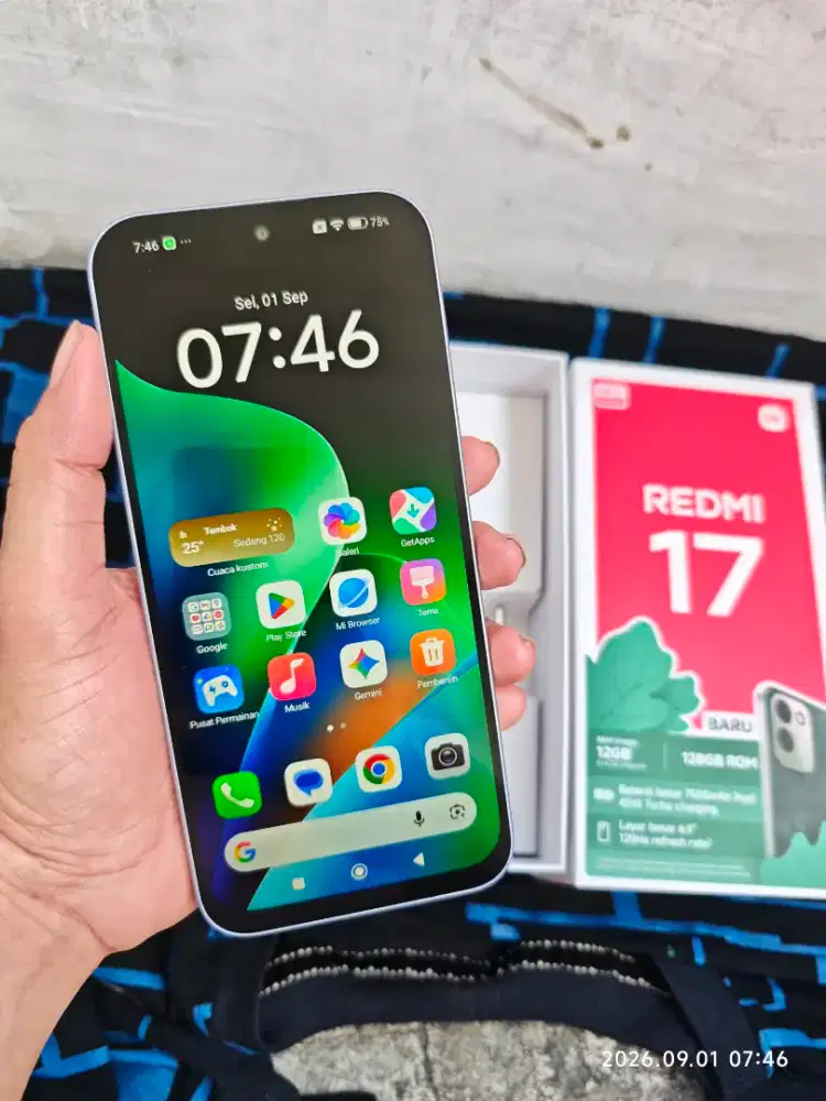 Redmi 17 6/128 Fullset ori segel bekas rasa baru