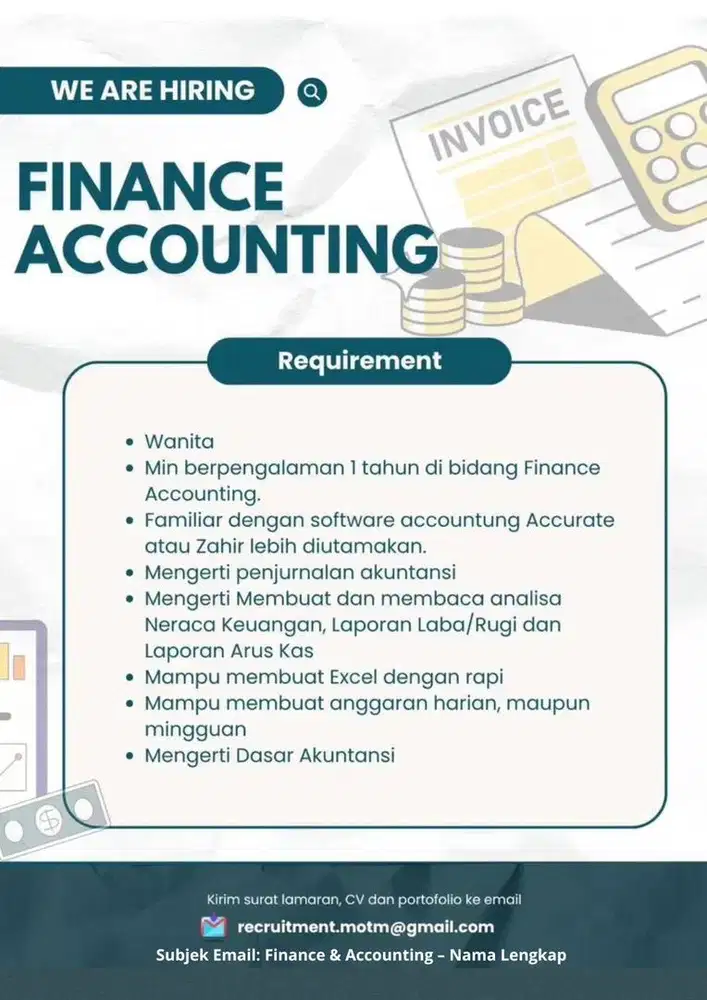 WE ARE HIRING FINANCE & ACCOUNTING