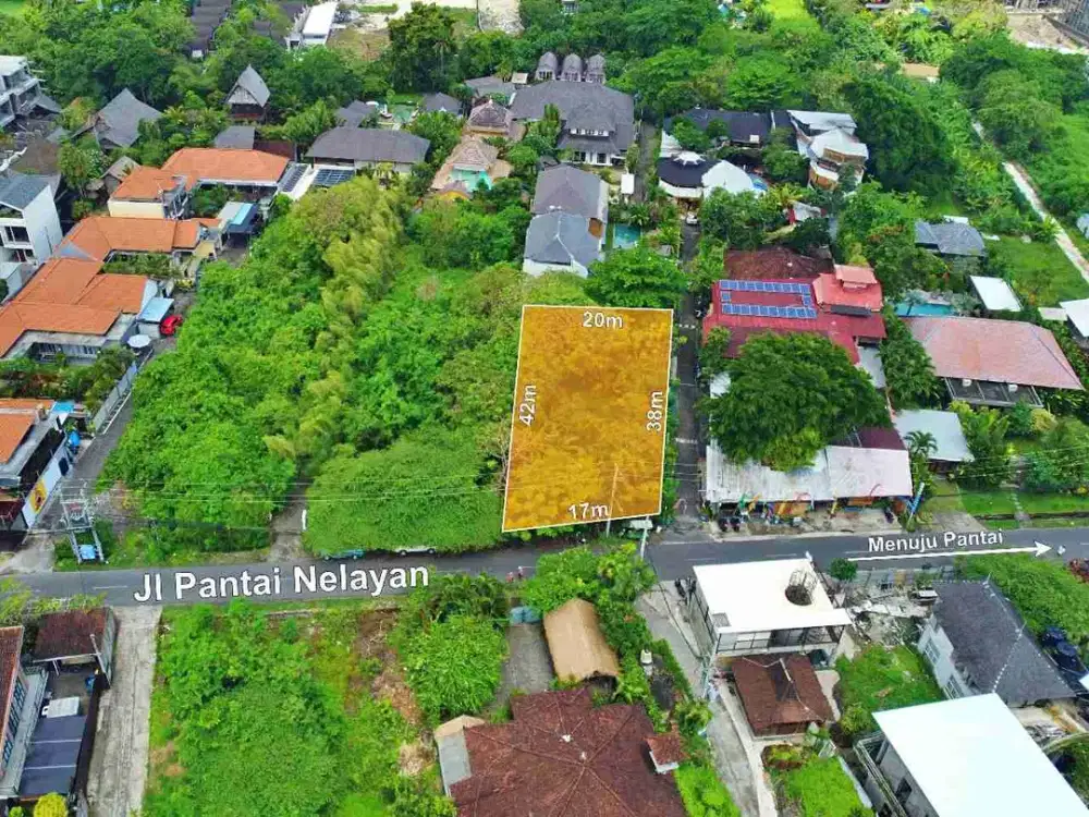 Dijual Tanah Premium Plot Kecil Sangat Langka dekat dengan Pantai Kawasan Pariwisata di Pantai Nelayan Canggu