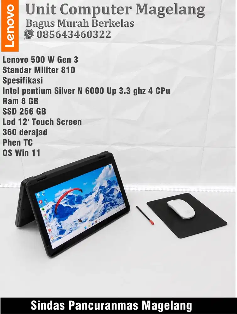 Lenovo 500 W Gen 3 Ii Intel N 6000 4 CPU II 8 GB II SSD II Touc Screen