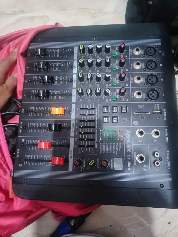 Jual power mixer Ashley 4 chanel + speaker pasif 15 inch minus twiter