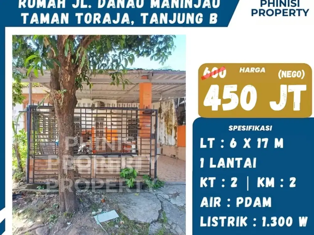 DIJUAL Murah Rumah di Tanjung Bunga Kompleks Taman Toraja
