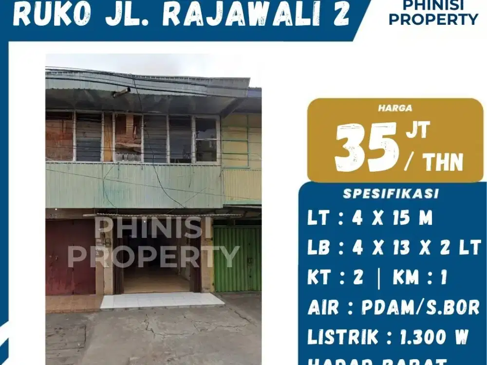 Disewakan Murah Ruko Jalan Rajawali 2 Dekat Jalan Nuri dan Cendrawasih
