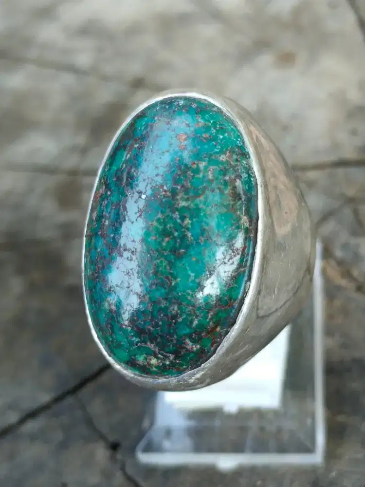 Cincin Perak Batu Pirus Persia lawasan
