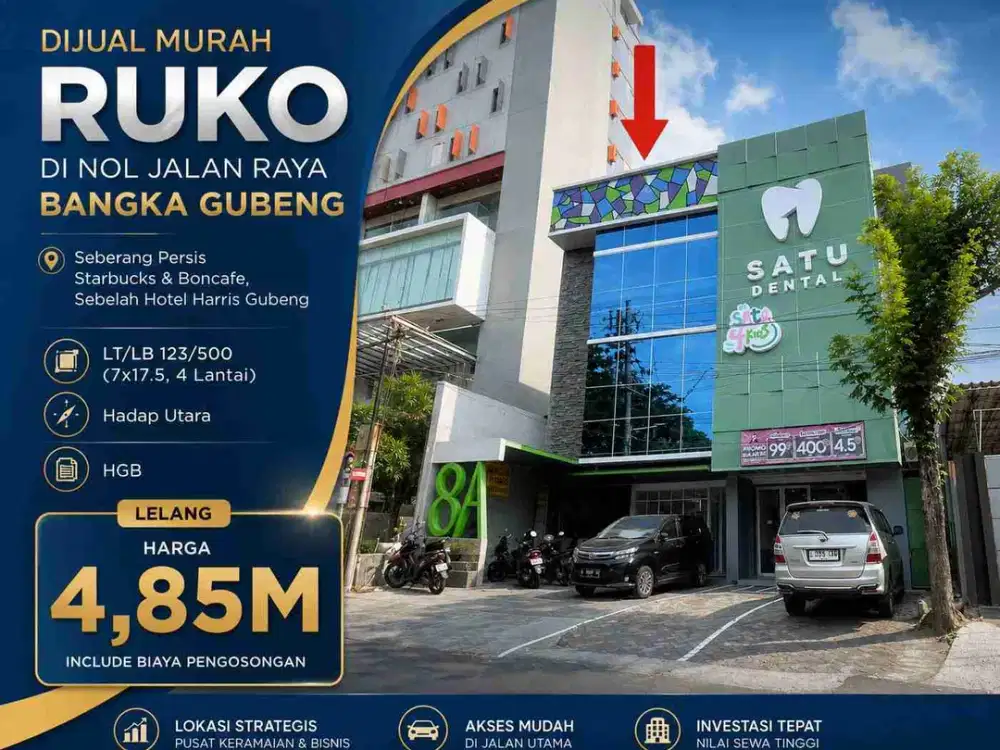 DIJUAL CEPAT LELANG RUKO MURAH MODERN DI JALAN BANGKA RAYA GUBENG