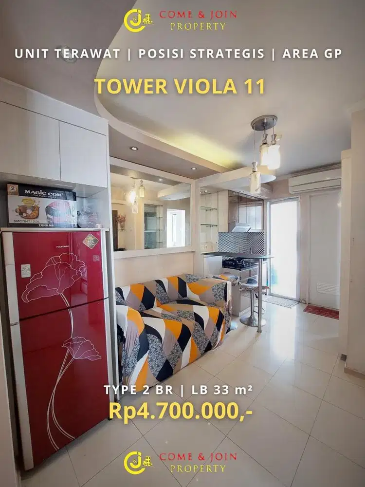 DISEWAKAN APARTMENT 2BR TOWER VIOLA AREA GREEN PALACE KALIBATA CITY