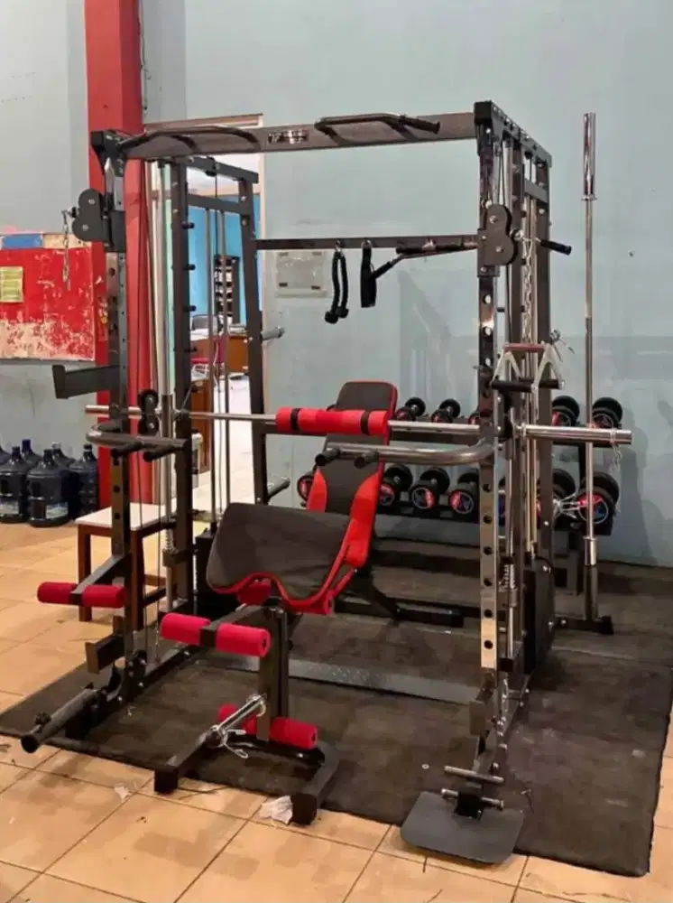 SMITH MACHINE TL 026 BARU LENGKAP ALAT FITNES, FREE PLATE BEBAN, STICK
